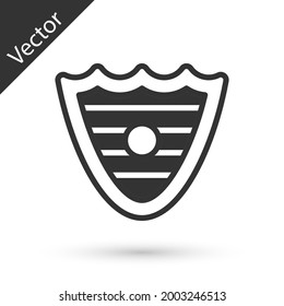 Grey Shield icon isolated on white background. Guard sign. Security, safety, protection, privacy concept.  Vector