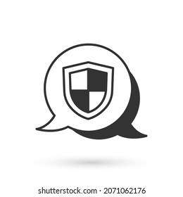 Icono de Escudo gris aislado en fondo blanco. Concepto de seguro. Signo de guardia. Seguridad, seguridad, protección, concepto de privacidad.  Vector