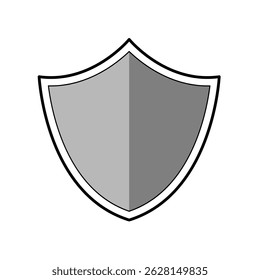 Graues Schild, Vektorsymbol mit transparentem Hintergrund