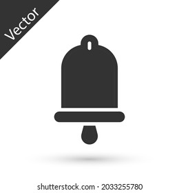 Grey Ship bell icon isolated on white background.  Vector