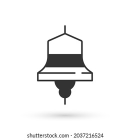 Grey Ship bell icon isolated on white background.  Vector