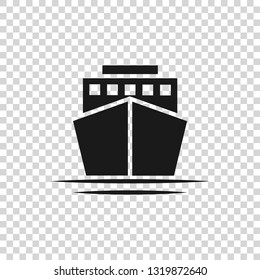 Grey Ship icon isolated on transparent background. Vector Illustration