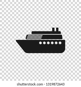 Grey Ship icon isolated on transparent background. Vector Illustration