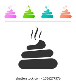 Grey Shit icon isolated on white background. Set icon in color buttons. Vector Illustration