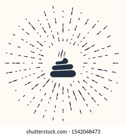 Grey Shit icon isolated on beige background. Abstract circle random dots. Vector Illustration