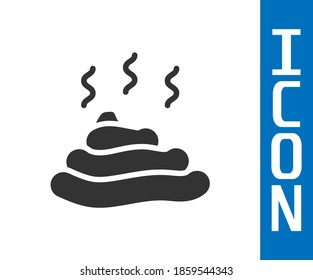 Graues Shit Symbol einzeln auf weißem Hintergrund.  Vektorgrafik