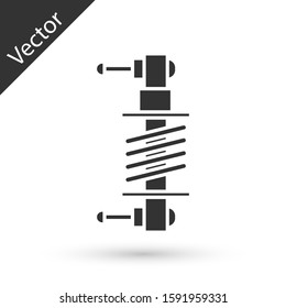 Grey Shock absorber icon isolated on white background.  Vector Illustration