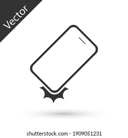 Grey Shockproof mobile phone icon isolated on white background. Vector.