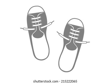 Grey shoes on white background