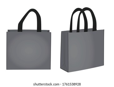 Bolsa de compras gris. ilustración vectorial