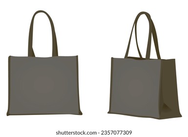 Grey shopping bag. vector illustration