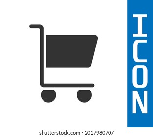 Grey Shopping cart icon isolated on white background. Online buying concept. Delivery service sign. Supermarket basket symbol.  Vector