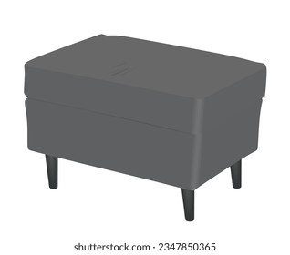 Grey short leg chair stool. vector