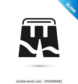 Icono de Corto gris o pantalones aislados en fondo blanco.  Vector
