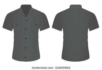 Grey short sleeve shirt. vector 