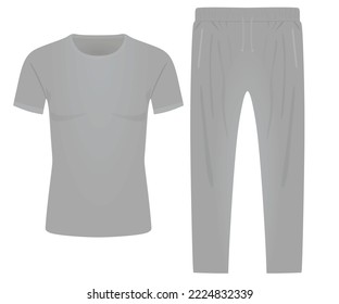 Grey short sleeve tracksuit. vector illustration
