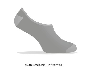 Grey short sock. vector illustration