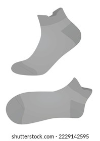 Grey  short sock. vector illustration