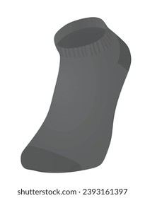 Grey  short sock. vector illustration