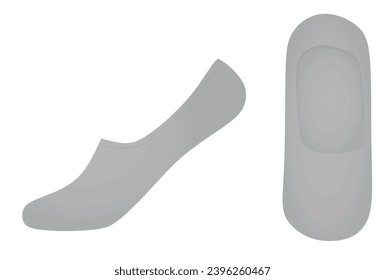 Grey short sock. vector illustration