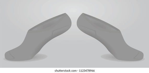  Grey short socks. vector illustration