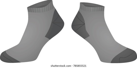 Grey short socks. vector illustration