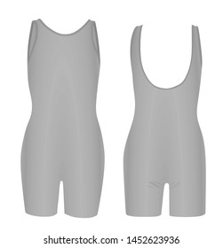 Grey short unitard. vector illustration