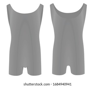 Unitard corto gris. ilustración vectorial