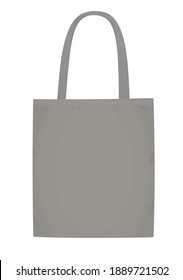 Grey shoulder shopping bag. vector illustration