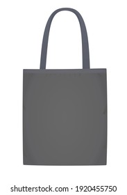 Grey shoulder shopping bag. vector illustration