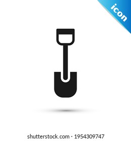 Grey Shovel toy icon isolated on white background.  Vector