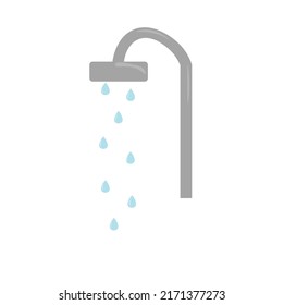 grey shower icon water drop symbol blue color bath illustration new