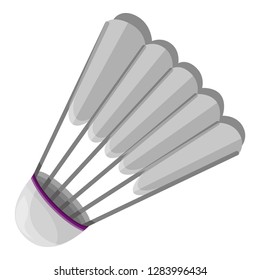 Grey shuttlecock icon. Cartoon of grey shuttlecock vector icon for web design isolated on white background