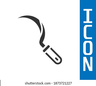 Grey Sickle icon isolated on white background. Reaping hook sign.  Vector