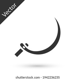 Grey Sickle icon isolated on white background. Reaping hook sign. Vector