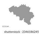 Grey silhouette of Belgium map on white background vector.