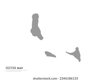 Grey silhouette of Comoros map on white background vector.