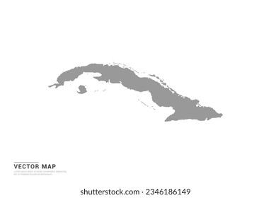 Grey silhouette of Cuba map on white background vector.