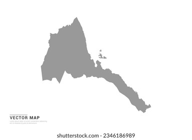 Grey silhouette of Eritrea map on white background vector.