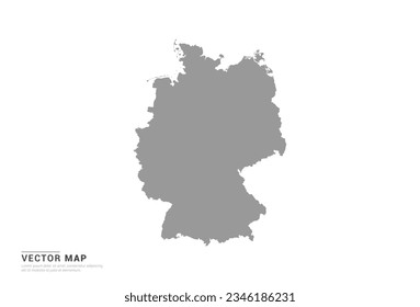 Grey silhouette of Germany map on white background vector.