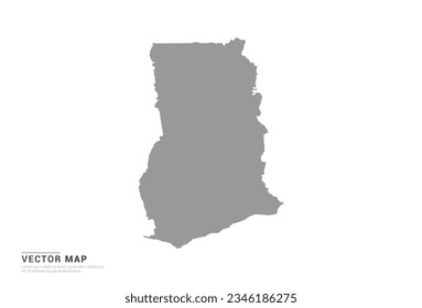 Grey silhouette of Ghana map on white background vector.