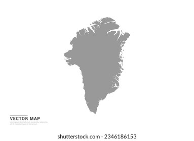 Grey silhouette of Greenland map on white background vector.