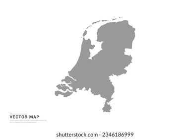 Grey silhouette of Netherland map on white background vector.