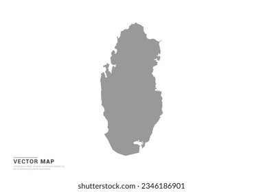 Graue Silhouette von Katar Karte auf weißem Hintergrund, Vektorgrafik.