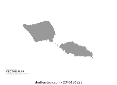 Grey silhouette of Samoa map on white background vector.
