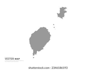 Grey silhouette of Sao Tome map on white background vector.
