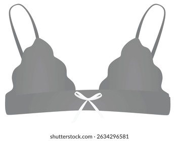 Sutiã de seda cinza. ilustração vetorial
