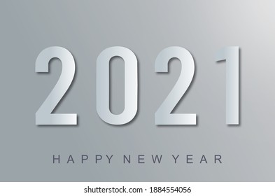Gradiente gris o plateado Feliz Año Nuevo 2021.