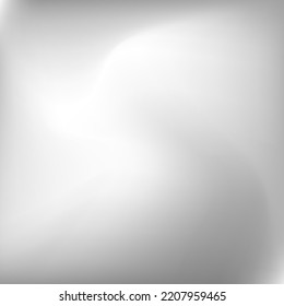 Fondo del cielo gris plateado. Malla de gradiente de balanceo de luz monocromática líquida oscura. Curva suave Desenfoca la superficie suave ondulada. Fondo de degradado dinámico del agua de aluminio metálico calmo.