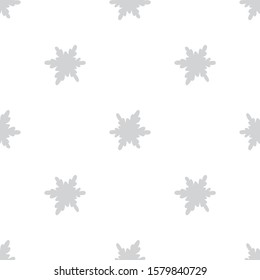 Grey silver or monochrome light seamless snowflakes patterns. Doodle cute design. Great for print, pakage, web pages, clothes. New year and Christmas tender winter style